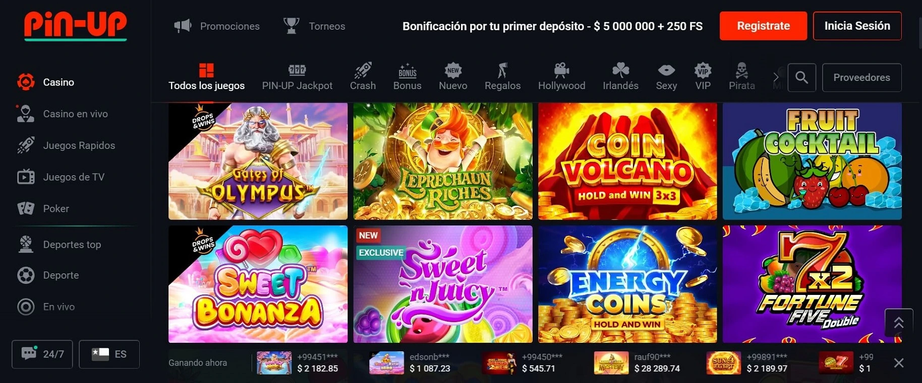 Pin-up casino tragamonedas